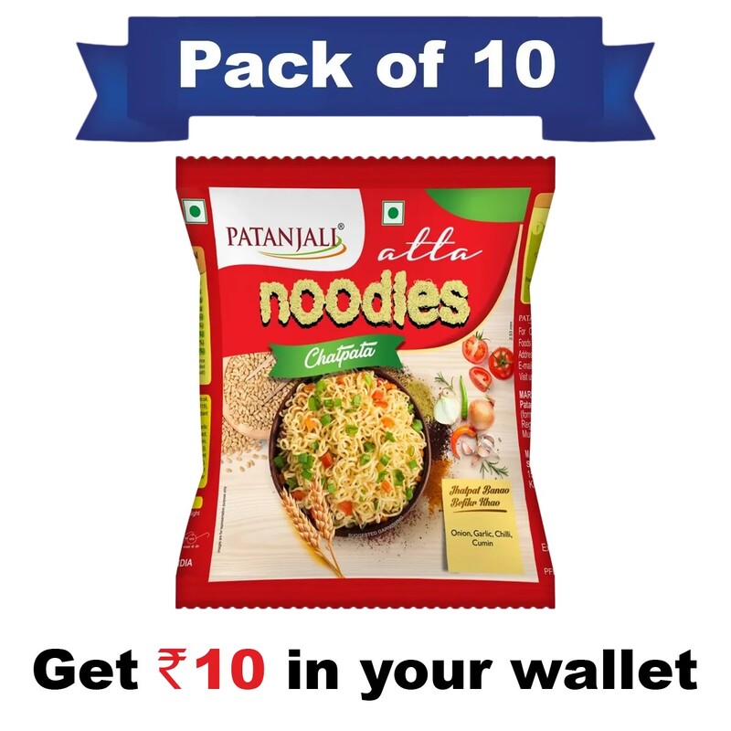 Pack of 10- Atta Noodles Chatpata 60g- Rs 10 Off-600Â g