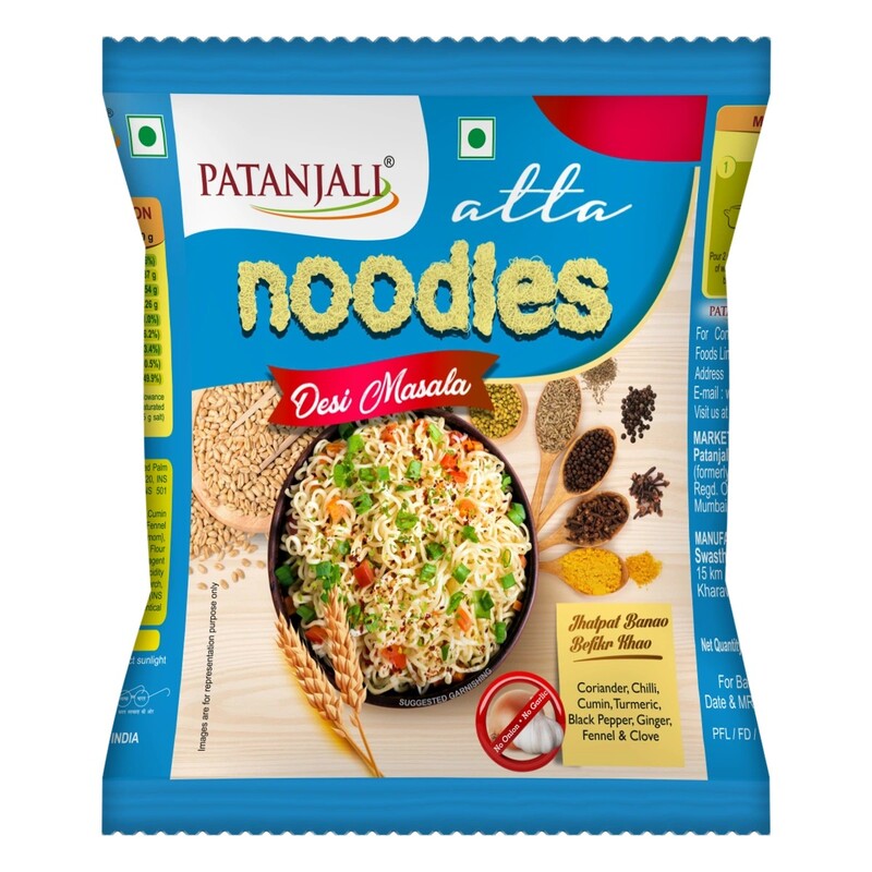 Patanjali Atta Noodles Desi Masala-60Â g