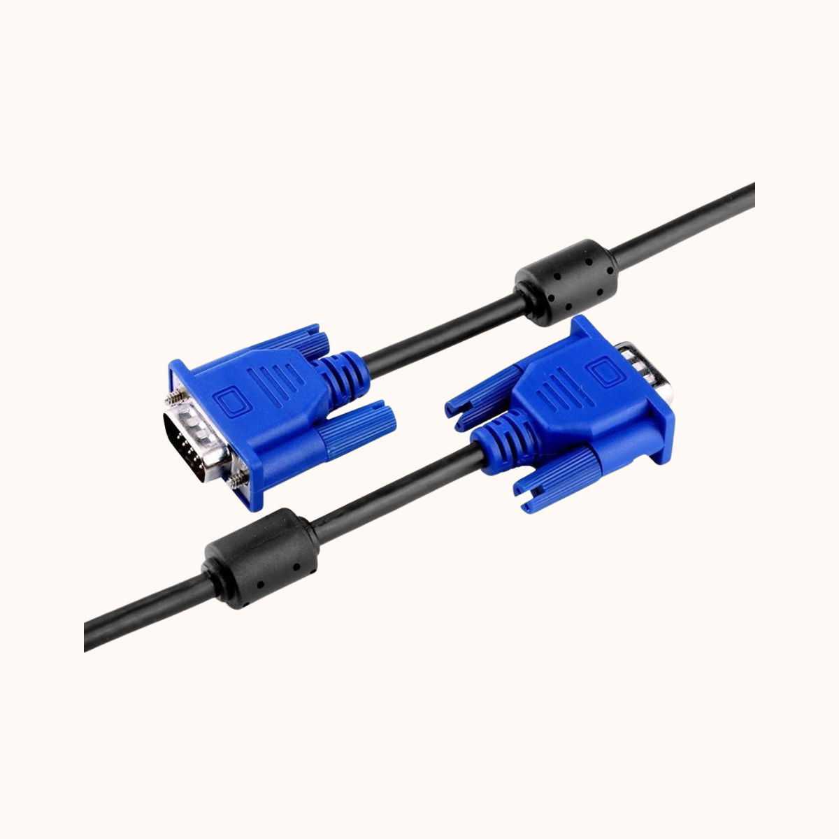 VGA Cable Male to Male 1.5 Meter, Support PC/Monitor/LCD/LED, Plasma, Projector, TFT, Blue