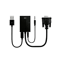 VGA to HDMI Converter with Audio & USB Power, Full HD 1080p Video Adapter for Laptop, PC to HDTV, Monitor, Projector – (VGA Male to HDMI Female)