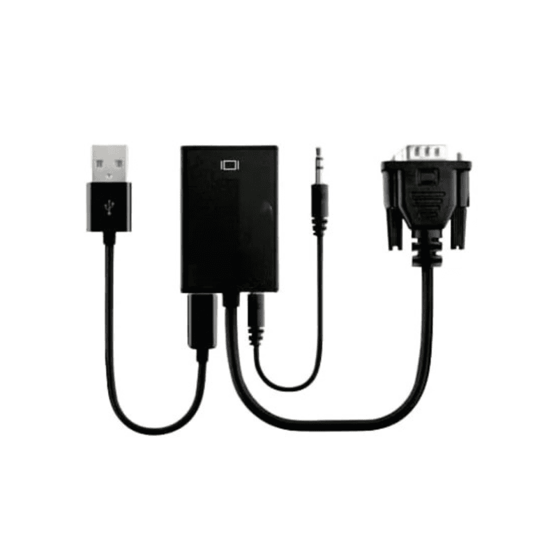 VGA to HDMI Converter with Audio & USB Power, Full HD 1080p Video Adapter for Laptop, PC to HDTV, Monitor, Projector – (VGA Male to HDMI Female)