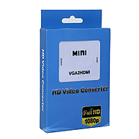 Zigdeal VGA to HDMI Converter Box – Active Adapter  1080p Support  Plug & Play  PC & Laptop