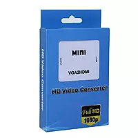 Zigdeal VGA to HDMI Converter Box – Active Adapter 1080p Support Plug & Play PC & Laptop