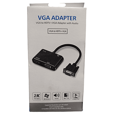 Zigdeal VGA to HDTV + VGA Adapter with Audio – Active Signal Converter | 1080p Support | Plug & Play