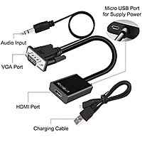 Zigdeal VGA to HDTV Adapter – Active Signal Converter | 1080p Support | Plug & Play | PC & Laptop