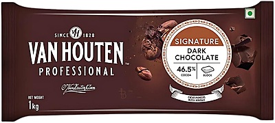 VHP Dark Chocolate Couverture 46.5% Slab - 1 Kg VHP Dark Chocolate Couverture 46.5% Slab - 1 Kg