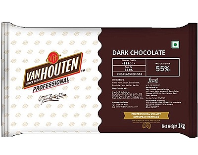 VHP Dark Chocolate Couverture 55% Slab - 1 Kg VHP Dark Chocolate Couverture 55% Slab - 1 Kg