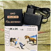 Zigdeal VIBOC HDMI Splitter Box – 1 Input to 2 Output | 4K Support | Plug & Play | Audio Extraction