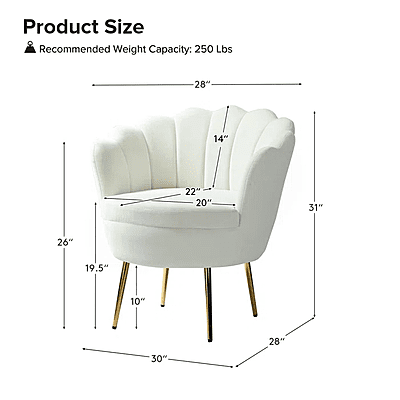 Vikinterio Upholstered Barrel Chair-Ivory Velvet