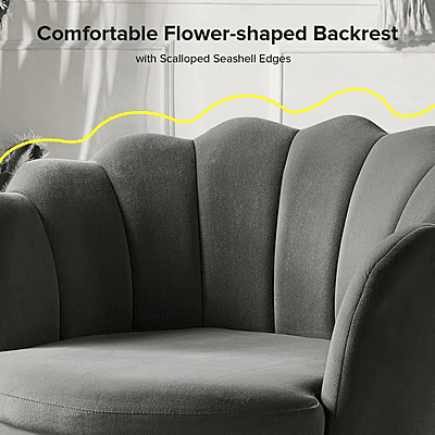 Vikinterio Upholstered Barrel Chair-Dark Gray