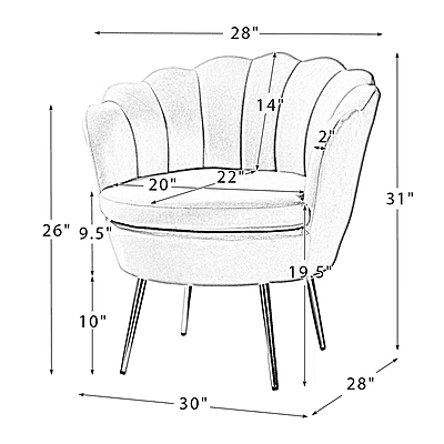Vikinterio Upholstered Barrel Chair-Ivory Velvet