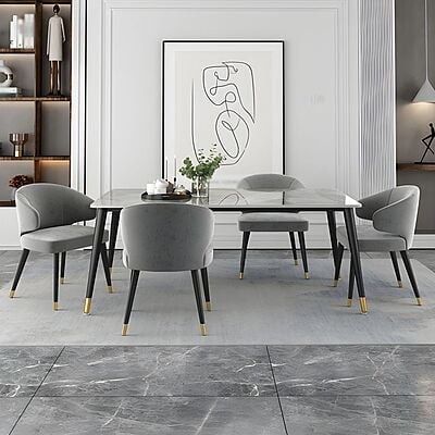 Gulmurg Italian Marble Six Seater Dining Table Set Gulmurg Italian Marble Six Seater Dining Table Set