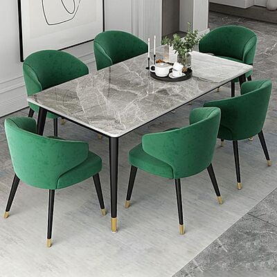 Gulmurg Italian Marble Six Seater Dining Table Set Gulmurg Italian Marble Six Seater Dining Table Set