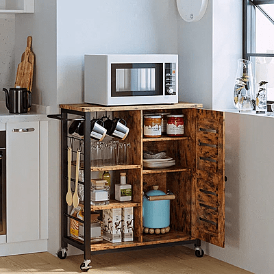 Vikinterio Wooden Kitchen Cart Vikinterio Wooden Kitchen Cart