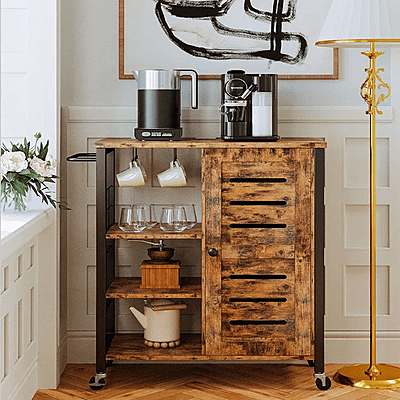 Vikinterio Wooden Kitchen Cart Vikinterio Wooden Kitchen Cart