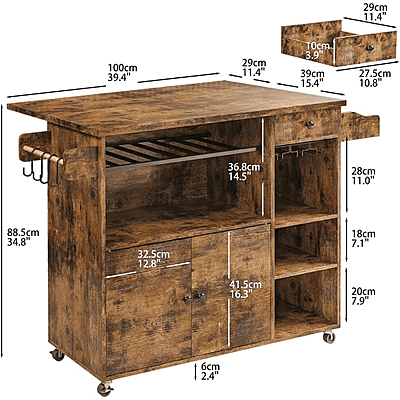 VIKINTERIO Wood Kitchen Island VIKINTERIO Wood Kitchen Island