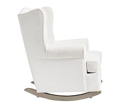 Vikinterio Wingback Rocking Chair with Puffy