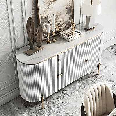 Vikinterio 55.1" Modern Marble Top Buffet & Sideboard