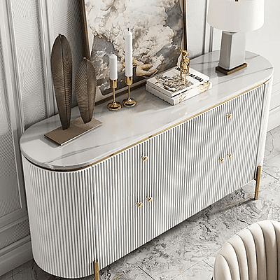 Vikinterio 55.1" Modern Marble Top Buffet & Sideboard