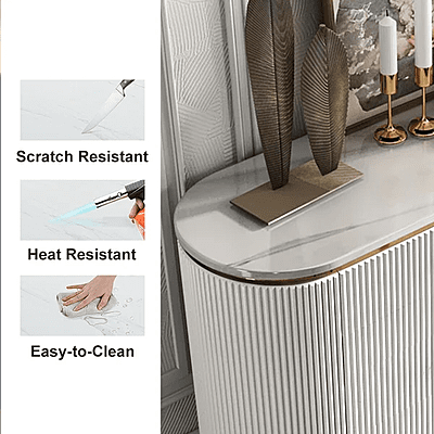 Vikinterio 55.1" Modern Marble Top Buffet & Sideboard