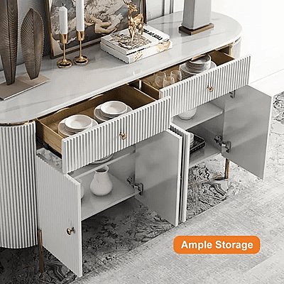 Vikinterio 55.1" Modern Marble Top Buffet & Sideboard