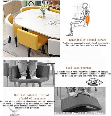 Space Saving, Modern Dining Table Office Reception Conference Table and Chairs Dining Table and 6 Chairs Negotiation Business Table for Office, Conference Room, Dining Room Space Saving, Modern Dining Table Office Reception Conference Table and Chairs Dining Table and 6 Chairs Negotiation Business Table for Office, Conference Room, Dining Room