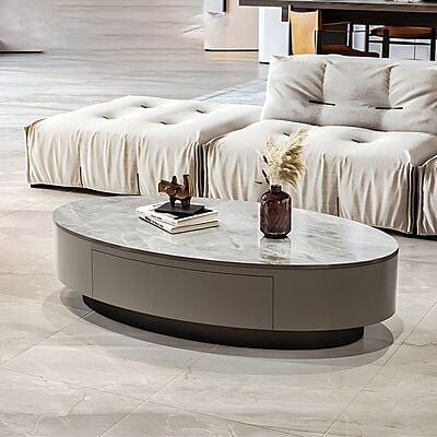 Vikinterio Legendary White Marble Top Coffee Table Vikinterio Legendary White Marble Top Coffee Table