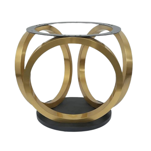 Vikinterio 53.1" Elegant Round Dining Table with Natural Marble Top in White & Gold