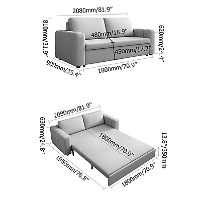 Vikinterio Milan Sofa Cum Bed