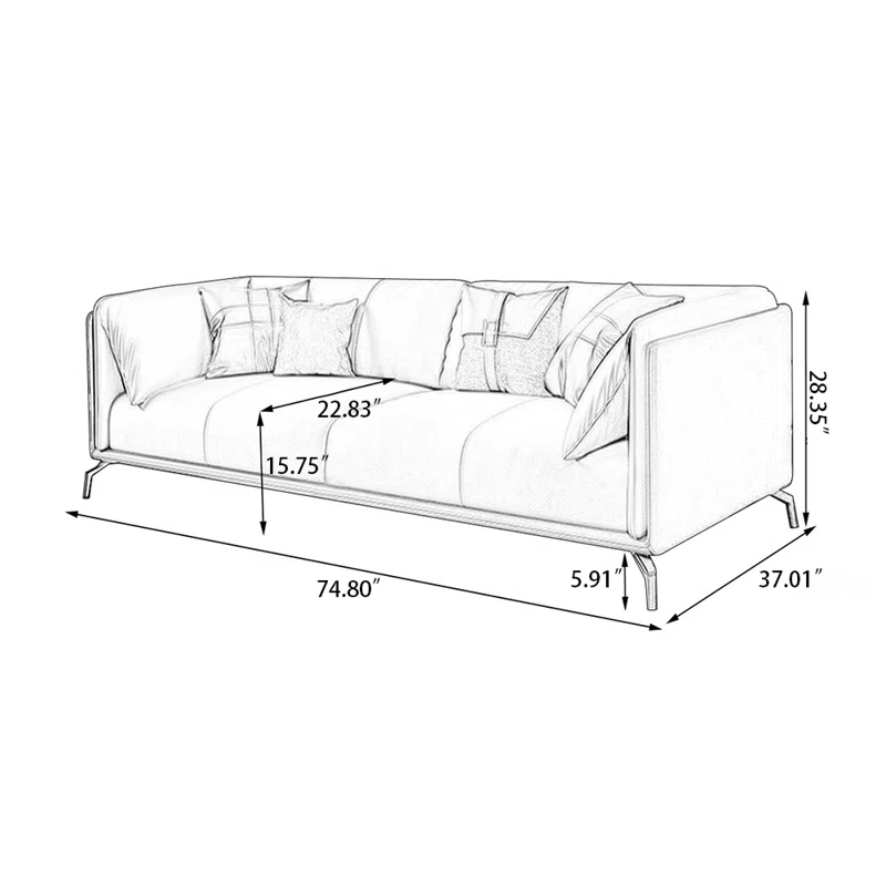 Vikinterio Calcutta 3 Seater Sofa