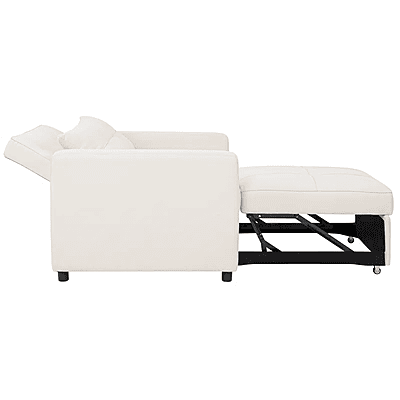 Vikinterio 3 in 1 Convertible Chair Bed, Lounger Sleeper Chair Bed, Linen Sofa Bed Sleeper Armchair