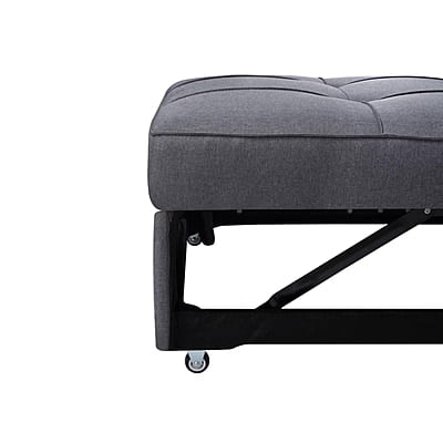 Vikinterio 3 in 1 Convertible Chair Bed, Lounger Sleeper Chair Bed in Gray Linen Fabric