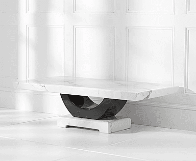 Vikinterio U Shape White Marble Coffee Table
