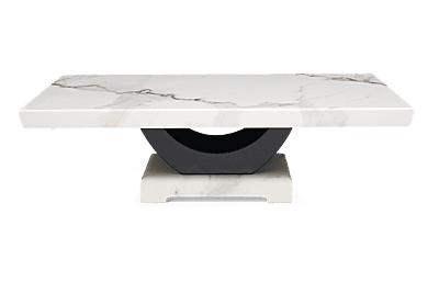Vikinterio U Shape White Marble Coffee Table