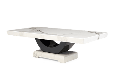 Vikinterio U Shape White Marble Coffee Table