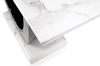 Vikinterio U Shape White Marble Coffee Table