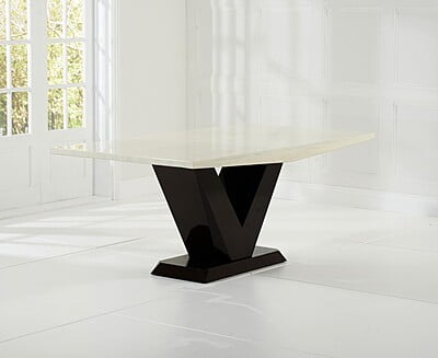 57 Marble Top Dining Table Set with Six Chairs