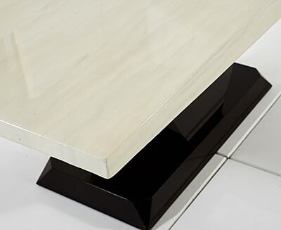 57 Marble Top Dining Table Set with Six Chairs