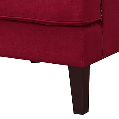 Vikinterio High back Upholstered Wingback Chair in Red Cherry Fabric