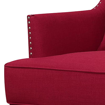 Vikinterio High back Upholstered Wingback Chair in Red Cherry Fabric