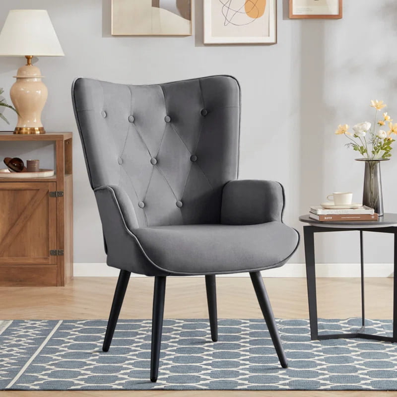 Vikinterio Upholstered Wingback Chair