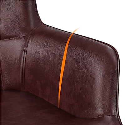 Vikinterio Butterfly Wingback Chair in Chesnut Brown Faux Leather