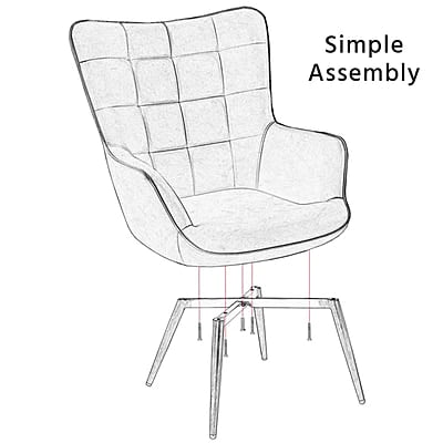 Vikinterio Upholstered Wingback Chair in Gray Polister fabric