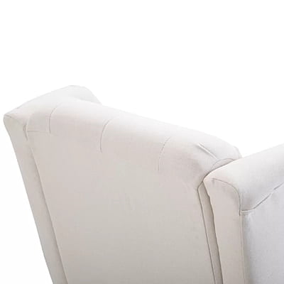 Vikinterio Morrisa Wingback Chair in Cream Polister Fabric