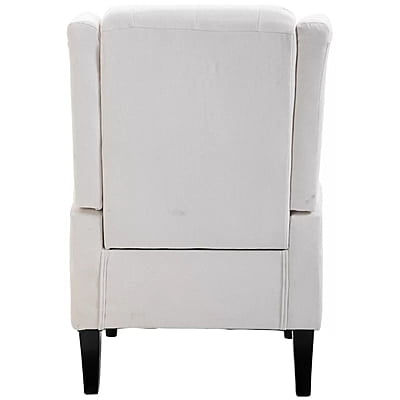 Vikinterio Morrisa Wingback Chair in Cream Polister Fabric
