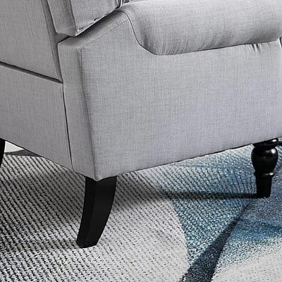 Vikinterio Morrisa Wingback Chairin Gray Polister Fabric