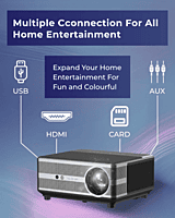 Projector VP-721 4K UHD Android ,21,000 Lumens, Android 9.0, 5G WiFi, Wireless Miracast, Dolby Audio, Electric Keystone, 360° Flip, HDMI/USB/AV Ports Projector VP-721 4K UHD Android ,21,000 Lumens, Android 9.0, 5G WiFi, Wireless Miracast, Dolby Audio, Electric Keystone, 360° Flip, HDMI/USB/AV Ports