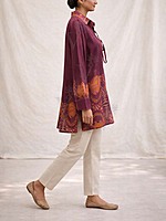 Black  Vasansi Silk Top-VJ23042501