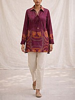 Black  Vasansi Silk Top-VJ23042501