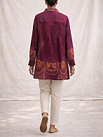 Black  Vasansi Silk Top-VJ23042501